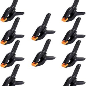 10 Packs of 3.5 inch Professional Plastic Small Spring Clamps Heavy Duty for Crafts and Backdrop Clips Clamps for Backdrop Stand,Photography, Home Improvement and so on