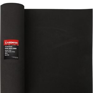 CASOMAN Professional Tool Box Liner and Drawer Liner - 16 inch (Wide) x 6 feet (Long), Non-Slip,Black