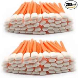 Wellgler's Foam Cleaning Swab,for Electronics, Camera, Optical Lens Cleaning and Clean Inkjet Printer (200pcs Orange)