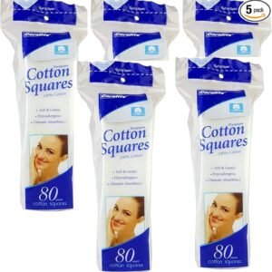 Premium Cotton Squares 100% Cotton Pads (400 Count)